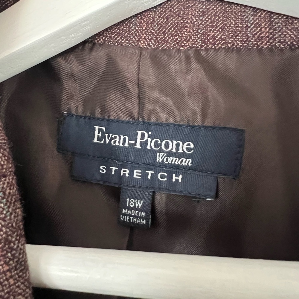 NWT Evan-Picone Women’s Blazer – Plus Size 18W, Chestnut Brown, Stretchy - Picture 5 of 11